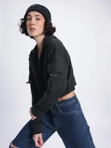 DressBerry Hooded Crop Sweatshirt