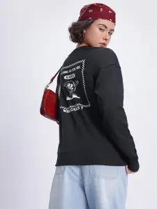 DressBerry Printed Drop-Shoulder Sweatshirt