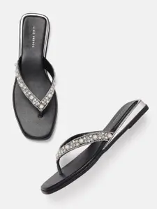 Lino Perros Women Embellished Open Toe Flats