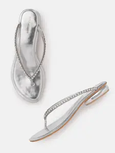 Lino Perros Women Embellished Open Toe Flats