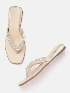 Lino Perros Women Embellished Open Toe Flats