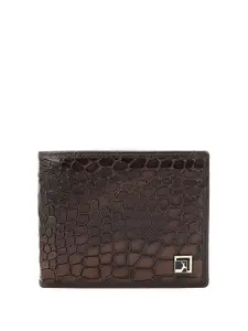 Da Milano Men Textured Leather Three Fold Wallet