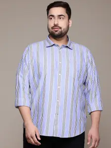 Nautica Men Plus Size Slim Fit Striped Casual Shirt