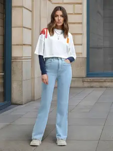 Flying Machine Women Bootcut High-Rise Light Fade Stretchable Jeans