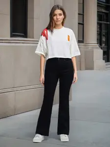 Flying Machine Women Flared High-Rise Stretchable Jeans