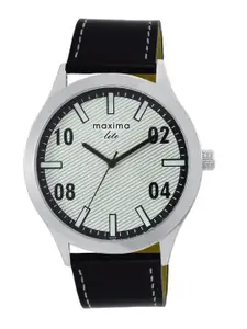 maxima Men Patterned Leather Analogue Watch L-62388LMGI