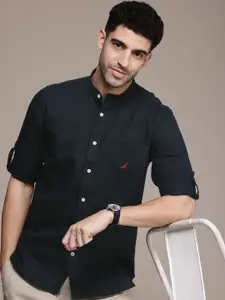 Nautica Men Smart Slim Fit Cotton Linen Casual Shirt