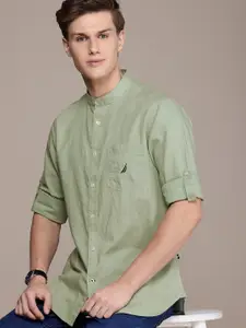 Nautica Men Smart Slim Fit Cotton Linen Casual Shirt