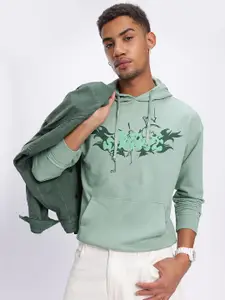 Kook N Keech Typography Printed Drop-Shoulder Sleeves Hooded Sweatshirt