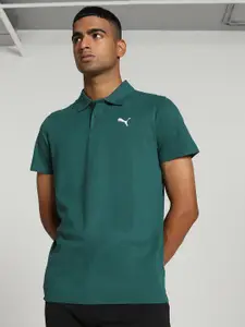 Puma Men Brand Logo Printed Slim Fit Polo Collar Cotton T-shirt