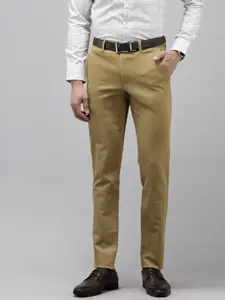 Van Heusen Men Textured Slim Fit Chinos Trousers