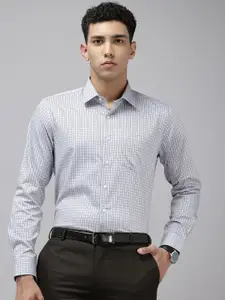 Van Heusen Pure Cotton Slim Fit Opaque Checked Formal Shirt
