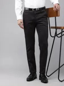 Van Heusen Men Textured Slim Fit Formal Trousers