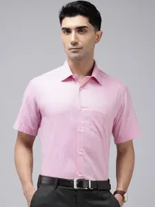 Van Heusen Custom Self Striped Pure Cotton Formal Shirt