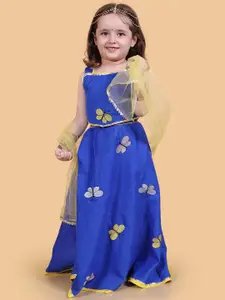 BAESD Girls Embroidered Thread Work Ready to Wear Cotton Lehenga & Blouse With Dupatta