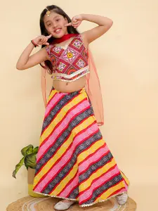 BAESD Girls Embellished Sequinned Ready to Wear Cotton Lehenga & Blouse With Dupatta