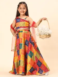 BAESD Girls Printed Ready to Wear Lehenga & Blouse With Dupatta