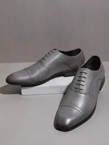 Kenneth Cole Men Leather Perforated Formal Oxfords