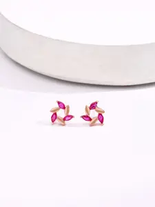 KAI JEWEL 92.5 Sterling Silver Rose Gold-Plated Cubic Zirconia Studs