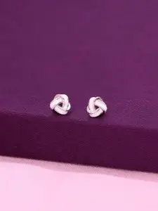 KAI JEWEL Rhodium Plated Cubic Zirconia Sterling Silver Contemporary Studs