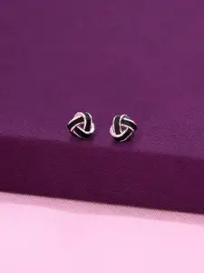 KAI JEWEL Rhodium Plated Cubic Zirconia Sterling Silver Contemporary Studs