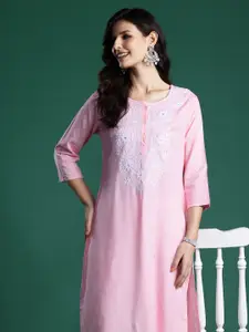 Indo Era Floral Embroidered Thread Work Kurta