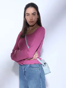 Vero Moda Women Solid Scoop Neck Cotton Top