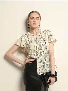 Vero Moda Women Floral Printed V-Neck Top