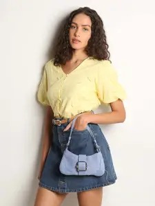 Vero Moda Women Solid V-Neck Cotton Top