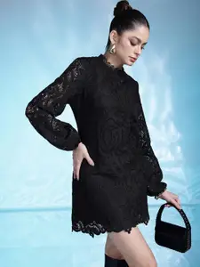 bebe Lace Sheath Mini Party Dress