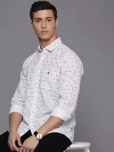 Louis Philippe Jeans Pure Cotton Slim Fit Opaque Printed Casual Shirt