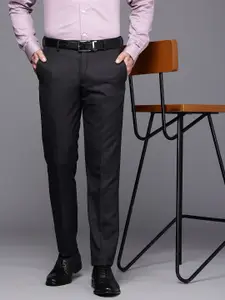 Louis Philippe Men Textured Slim Fit Formal Trousers