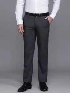 Louis Philippe Men Checked Slim Fit Formal Trousers