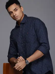 Louis Philippe Jeans Slim Fit Opaque Printed Pure Cotton Casual Shirt