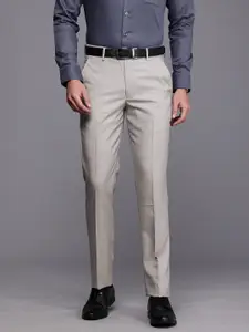 Louis Philippe Men Checked Slim Fit Formal Trousers