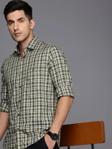 Louis Philippe Sport Pure Cotton Slim Fit Checked Casual Shirt