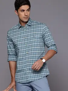 Louis Philippe Sport Pure Cotton Slim Fit Opaque Checked Casual Shirt