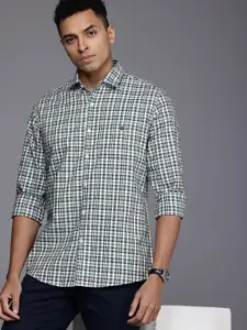 Louis Philippe Sport Slim Fit Checked Pure Cotton Casual Shirt