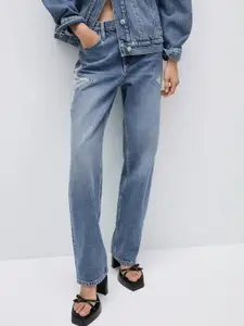 MANGO Women Light Fade Straight Fit Pure Cotton Jeans