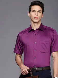 Louis Philippe Pure Cotton Self Design Classic Fit Textured Formal Shirt