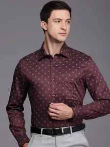 Louis Philippe Classic Fit Floral Printed Pure Cotton Formal Shirt