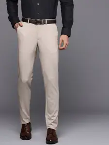 Louis Philippe Men Checked Slim Tapered Fit Formal Trousers