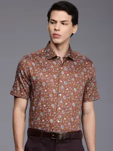 Louis Philippe Slim Fit Floral Printed Pure Cotton Formal Shirt