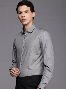 Louis Philippe Ath.Work Super Slim Fit Knitted Semiformal Shirt