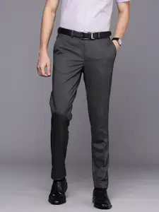 Louis Philippe Men Textured Slim Fit Formal Trousers