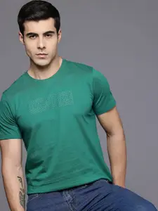 Louis Philippe Jeans Brand Logo Printed Pure Cotton Slim Fit T-shirt