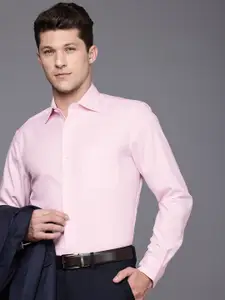 Louis Philippe Classic Fit Textured Pure Cotton Formal Shirt