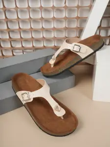 MOZAFIA Women T-Strap Flats with Buckles