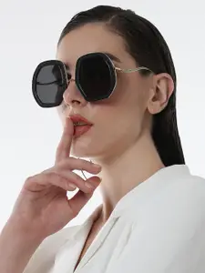 HAUTE SAUCE by  Campus Sutra HAUTE SAUCE by Campus Sutra Women Oversized Sunglasses with Polarised Lens