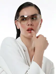 HAUTE SAUCE by  Campus Sutra HAUTE SAUCE by Campus Sutra Women Shield Sunglasses with Polarised Lens AW24_HSSG2677